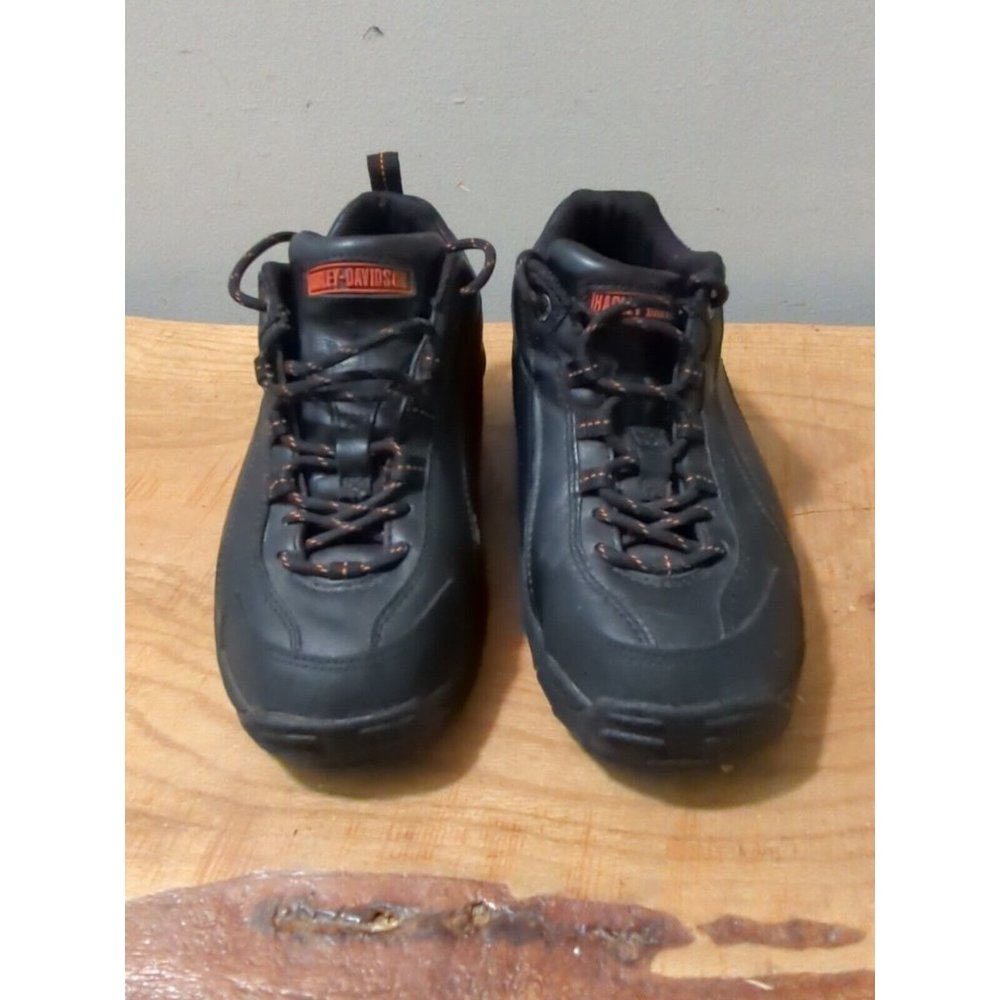Harley-Davidson Sz9 USA 7 UK Black Lifestyle Sneakers Shoes Lace Up - Picture 2 of 7